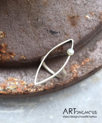 Δαχτυλίδι ασήμι οβάλ μαργαριτάρι