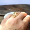 Ασημένιο δαχτυλίδι με γεωμετρικά σχήματα επίχρυσο 002127 (3)