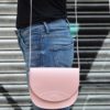 Δερμάτινη τσάντα οβάλ – ροζ