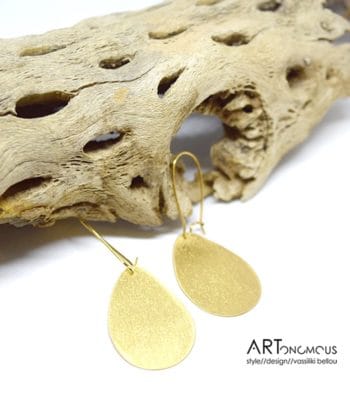 Επίχρυσα σκουλαρίκια σταγόνα