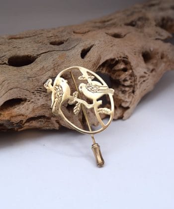 Gold-plated Silver Brooch - Little Birds