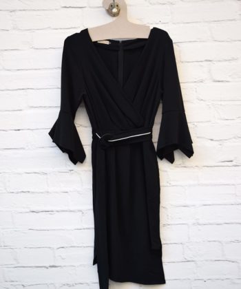 μαύρο φόρεμα με ζωνάκι Artonomous 1