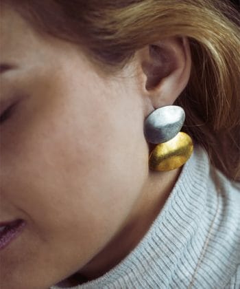 Σκουλαρίκια ασημί και επίχρυσο