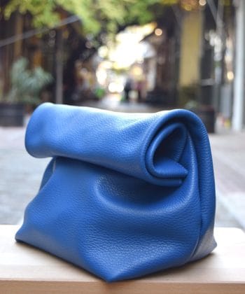 Τσάντα δερμάτινη clutch - Μπλε