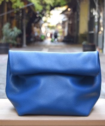 Τσάντα δερμάτινη clutch - Μπλε