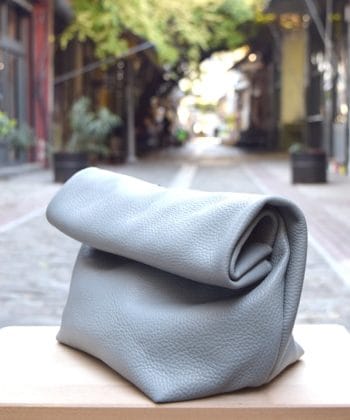 Τσάντα δερμάτινη clutch - Γκρι