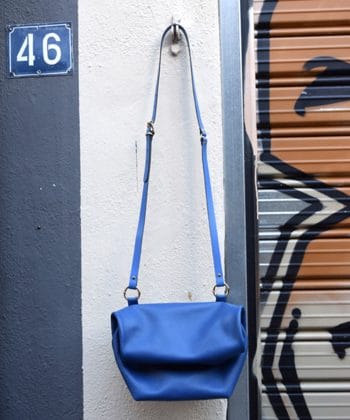 Τσάντα δερμάτινη clutch - Μπλε