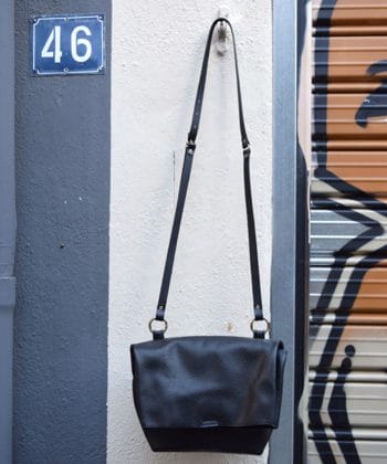 Τσάντα δερμάτινη clutch - Μαύρο