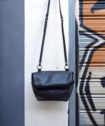 Τσάντα δερμάτινη clutch - Μαύρο