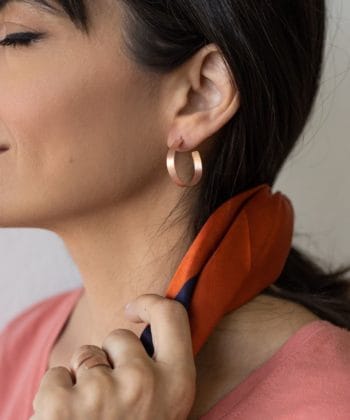 Κρίκοι ασήμι ματ ροζ επιχρύσωμα