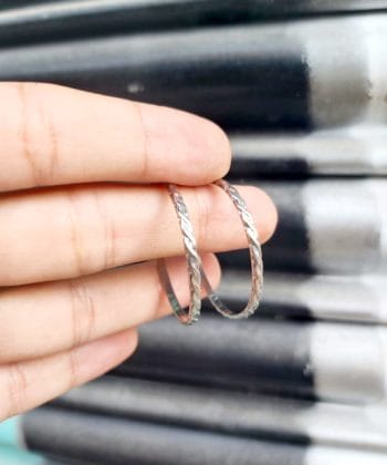 Σκουλαρίκια ασήμι κρίκοι πλεξούδα 1