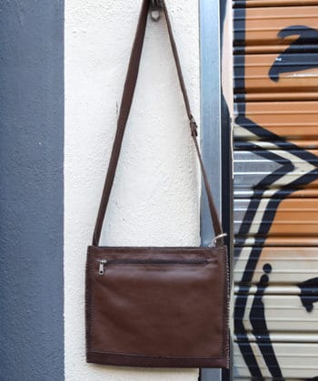 Δερμάτινη τσάντα με καπάκι Καφέ 2