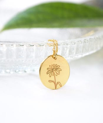 Κολιέ ασήμι επιχρυσωμένο λουλούδι γέννησης - Απρίλιος