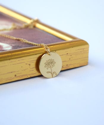 Κολιέ ασήμι επιχρυσωμένο λουλούδι γέννησης - Απρίλιος