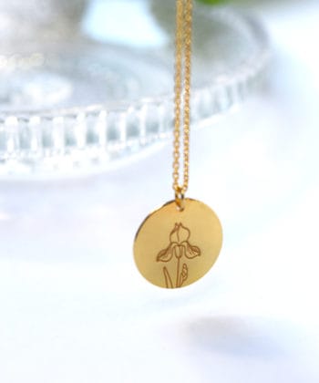 Κολιέ ασήμι επιχρυσωμένο λουλούδι γέννησης - Φεβρουάριος