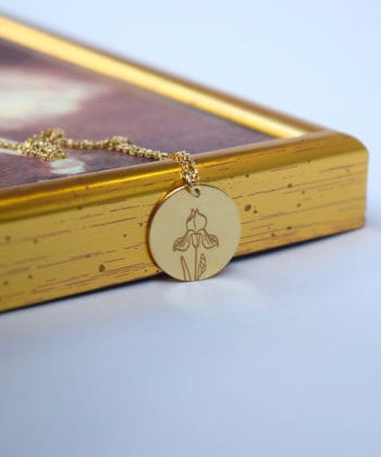 Κολιέ ασήμι επιχρυσωμένο λουλούδι γέννησης - Φεβρουάριος