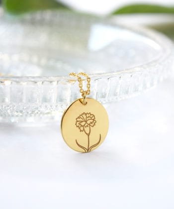 Κολιέ ασήμι επιχρυσωμένο λουλούδι γέννησης - Ιανουάριος