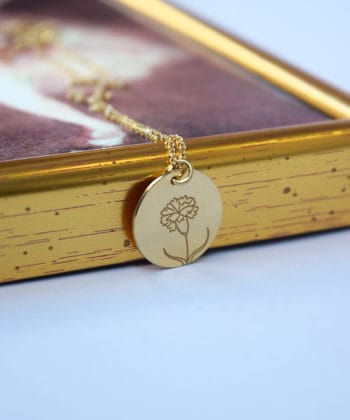 Κολιέ ασήμι επιχρυσωμένο λουλούδι γέννησης - Ιανουάριος