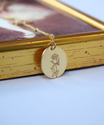 Κολιέ ασήμι επιχρυσωμένο λουλούδι γέννησης - Ιούνιος