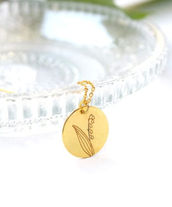 Κολιέ ασήμι επιχρυσωμένο λουλούδι γέννησης - Μάιος