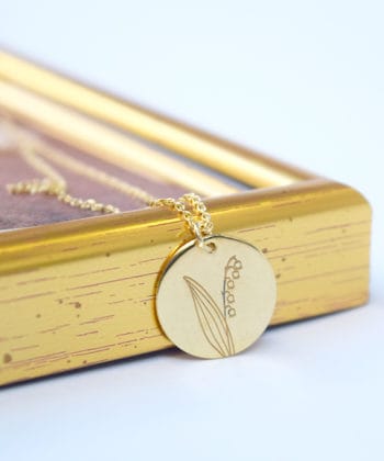 Κολιέ ασήμι επιχρυσωμένο λουλούδι γέννησης - Μάιος