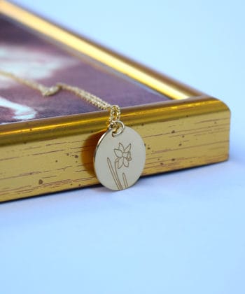 Κολιέ ασήμι επιχρυσωμένο λουλούδι γέννησης - Μάρτιος