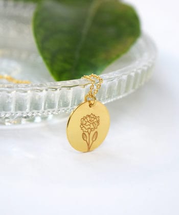 Κολιέ ασήμι επιχρυσωμένο λουλούδι γέννησης - Οκτώβριος