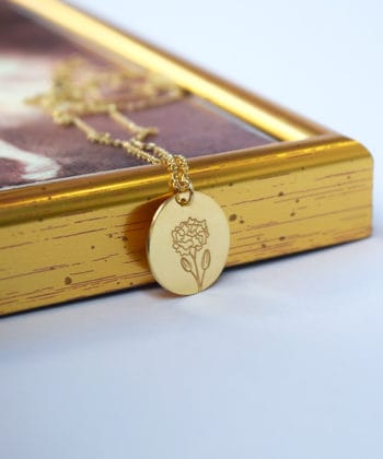 Κολιέ ασήμι επιχρυσωμένο λουλούδι γέννησης - Οκτώβριος