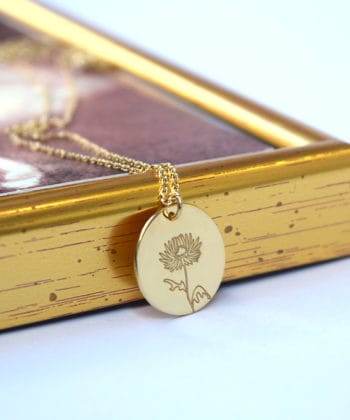 Κολιέ ασήμι επιχρυσωμένο λουλούδι γέννησης - Σεπτέμβριος