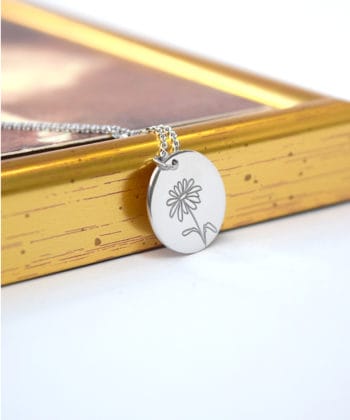 Κολιέ ασήμι λουλούδι γέννησης - Απρίλιος