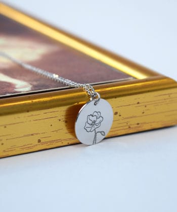 Κολιέ ασήμι λουλούδι γέννησης - Αύγουστος