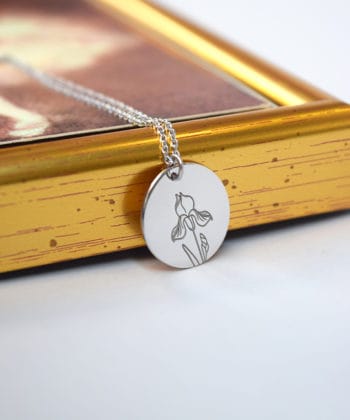 Κολιέ ασήμι λουλούδι γέννησης - Φεβρουάριος