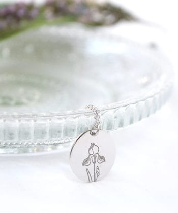 Κολιέ ασήμι λουλούδι γέννησης - Φεβρουάριος