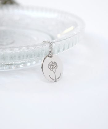 Κολιέ ασήμι λουλούδι γέννησης - Ιανουάριος