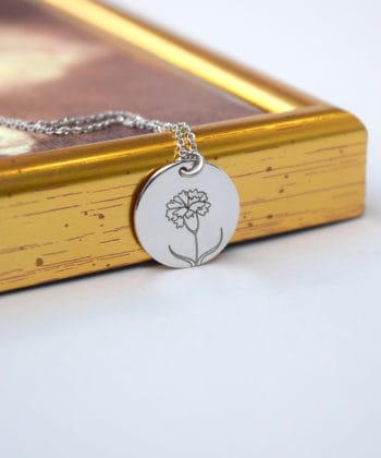 Κολιέ ασήμι λουλούδι γέννησης - Ιανουάριος