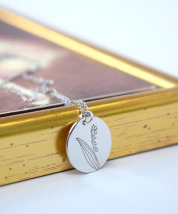 Κολιέ ασήμι λουλούδι γέννησης - Μάιος