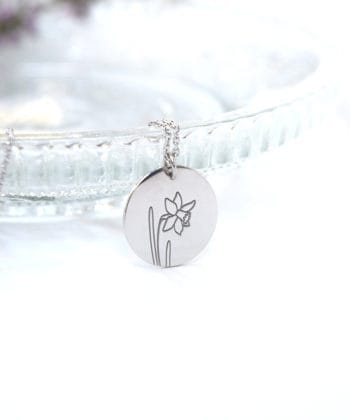 Κολιέ ασήμι λουλούδι γέννησης - Μάρτιος