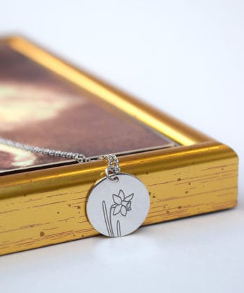 Κολιέ ασήμι λουλούδι γέννησης - Μάρτιος