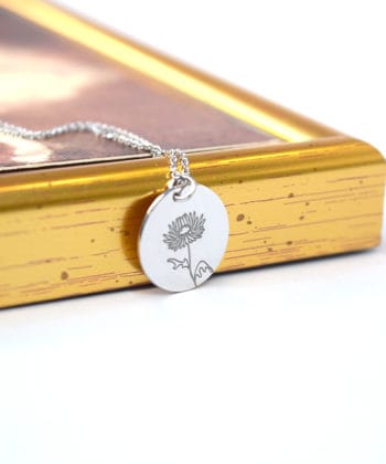 Κολιέ ασήμι λουλούδι γέννησης - Σεπτέμβριος