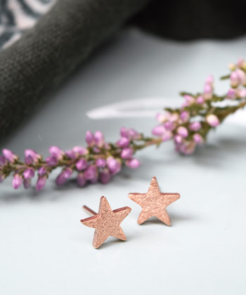 Σκουλαρίκια ασήμι ροζ επιχρύσωμα αστέρια