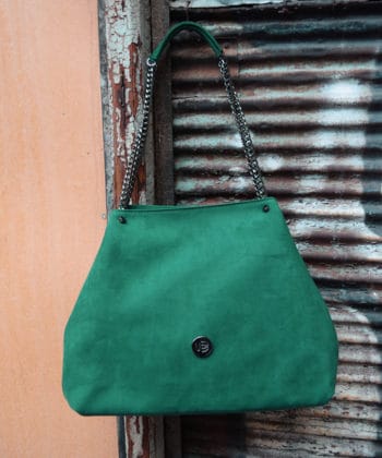 Τσάντα Tote Suede Πράσινη