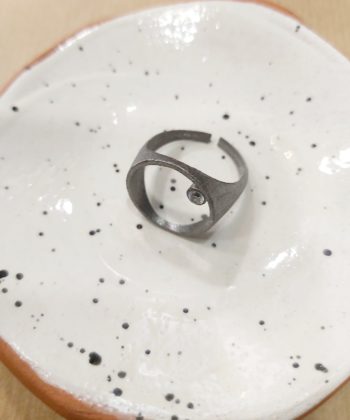Δαχτυλίδι ματ μαύρο ασήμι κύκλος