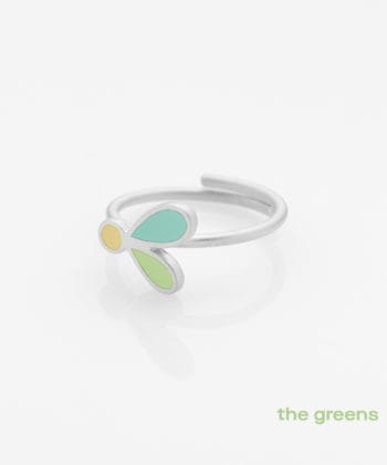 Πριγκιπώ δαχτυλίδι ασήμι σμάλτο πράσινο