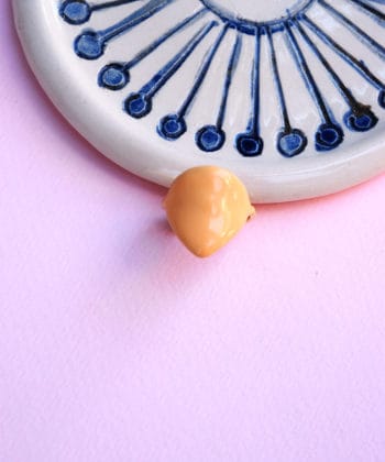 Δαχτυλίδι σμάλτο αμύγδαλο πορτοκαλί C