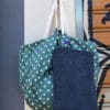Shoulder bag made of fabric green stars