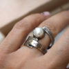 Ασημένιο δαχτυλίδι μαργαριτάρι 2 Baudelaire 2
