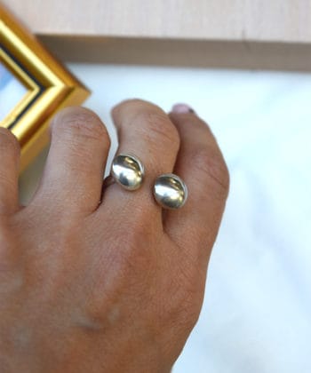 Δαχτυλίδι ασήμι διπλό μπίλια 4