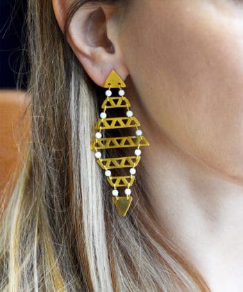 Σκουλαρίκια μακριά επίχρυσα 1