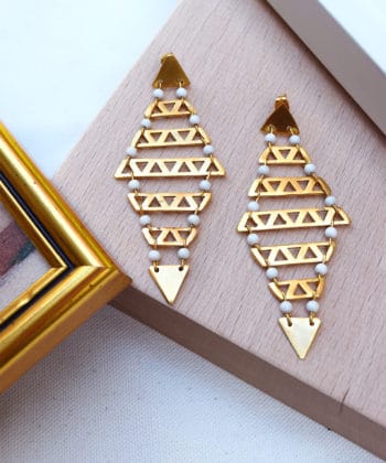 Σκουλαρίκια μακριά επίχρυσα 4