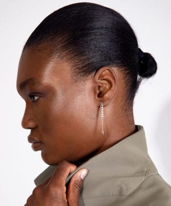 Stevie Earring Tall Rhodium Plated C